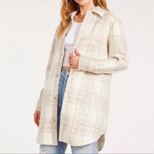 BB Dakota Steve Madden For The Road Jacket- Plaid neutral coat Size S
